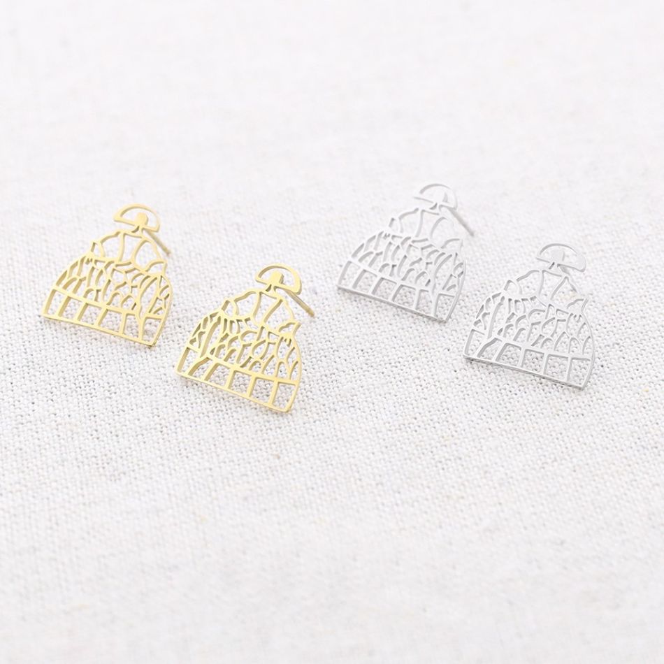 MENINA STEEL STUD EARRINGS