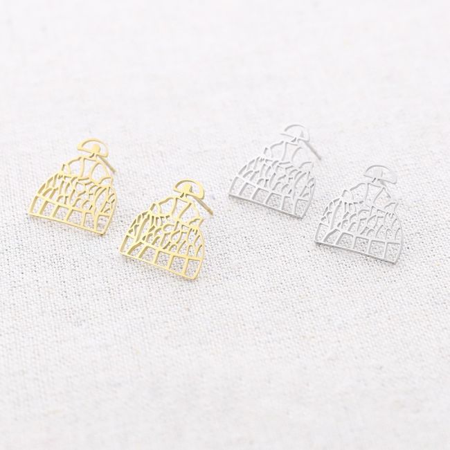 MENINA STEEL STUD EARRINGS