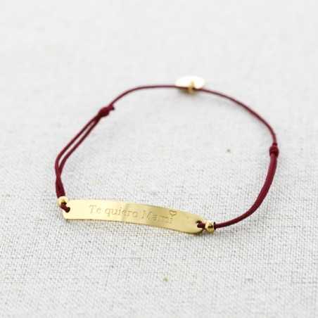 ELASTIC STEEL PLATE BRACELET WITH MESSAGE "I LOVE YOU MOM"