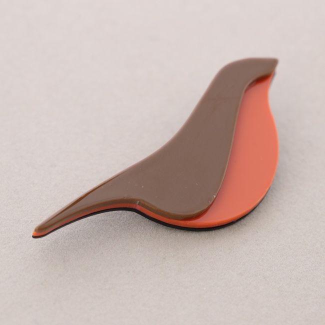 BROCHE PAJARITO BICOLOR RESINA