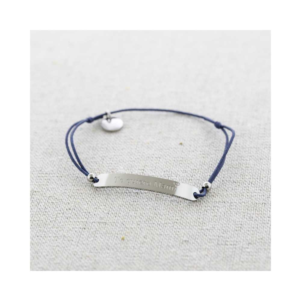 ELASTIC STEEL PLATE BRACELET WITH MESSAGE "I LOVE YOU MOM"