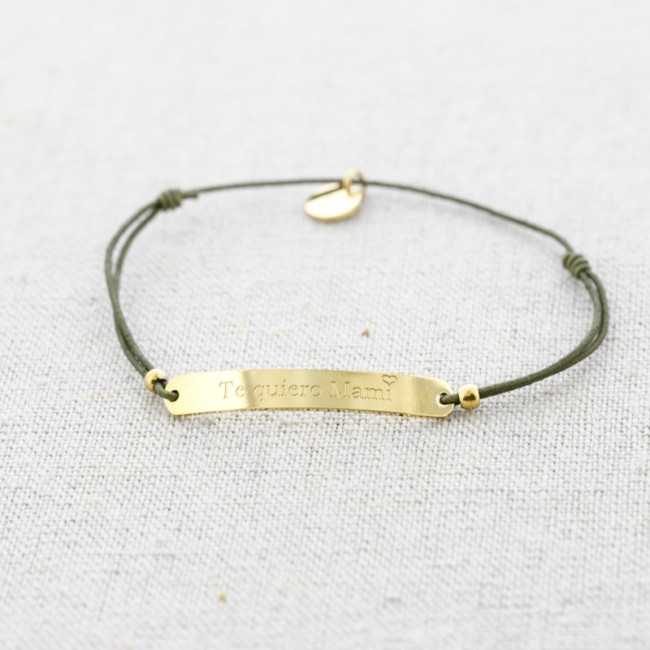 ELASTIC STEEL PLATE BRACELET WITH MESSAGE "I LOVE YOU MOM"