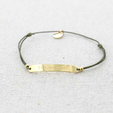 ELASTIC STEEL PLATE BRACELET WITH MESSAGE "I LOVE YOU MOM"