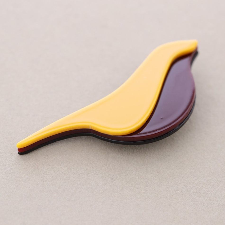 BROCHE PAJARITO BICOLOR RESINA