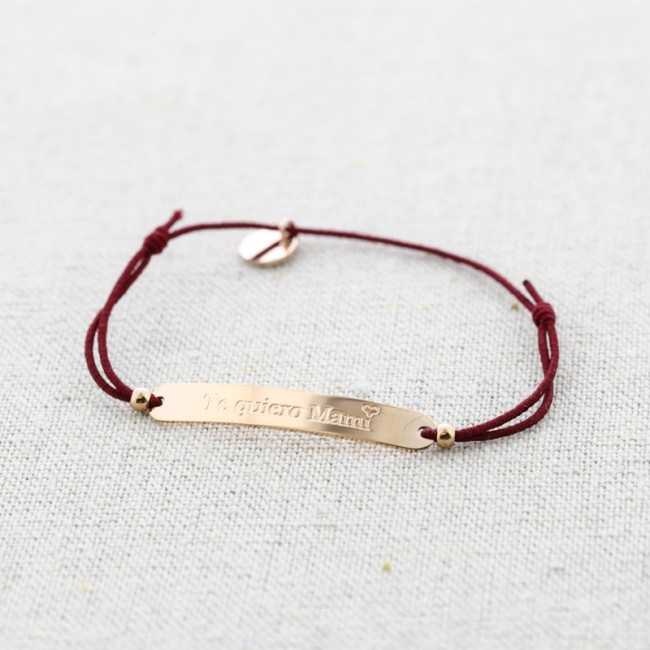 ELASTIC STEEL PLATE BRACELET WITH MESSAGE "I LOVE YOU MOM"