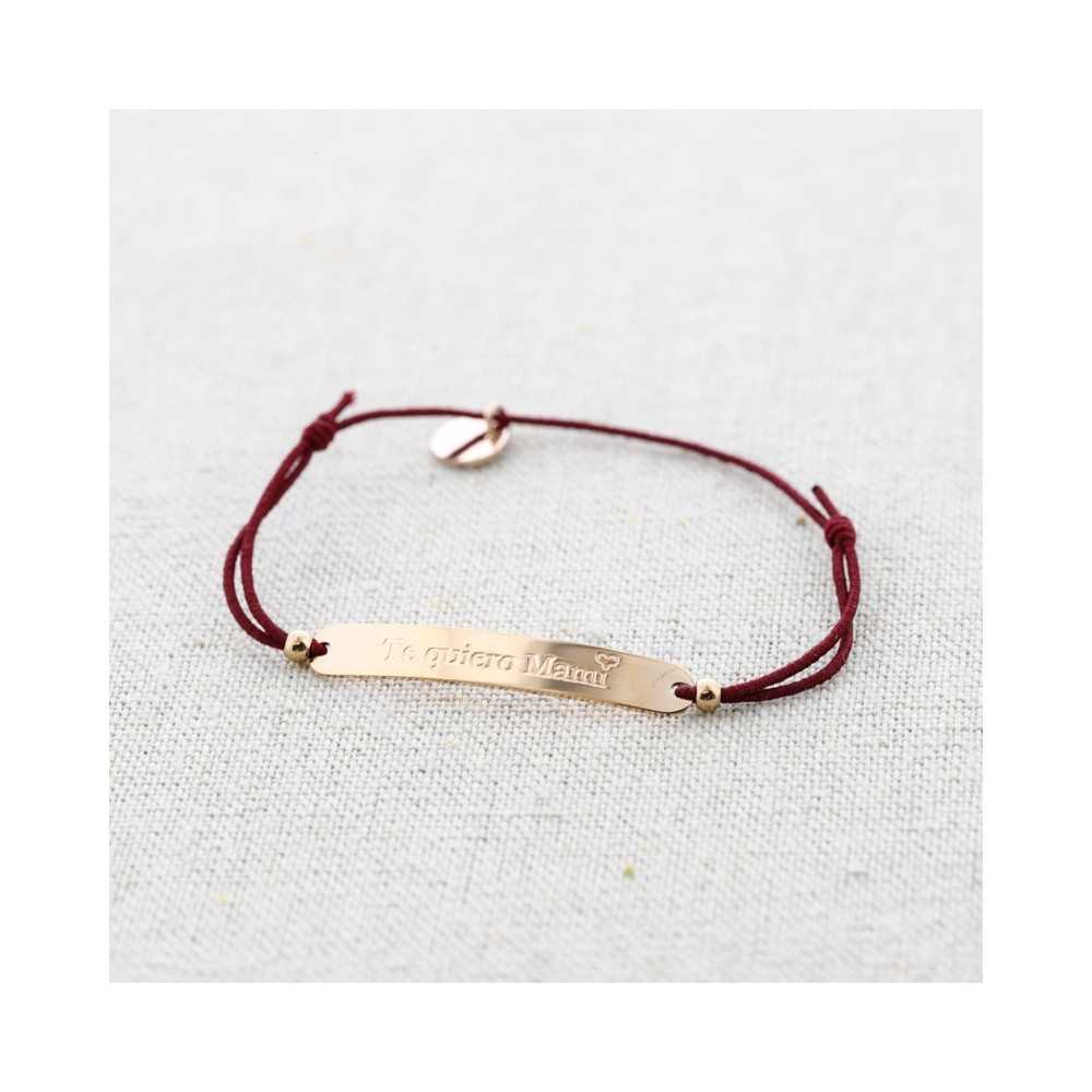 ELASTIC STEEL PLATE BRACELET WITH MESSAGE "I LOVE YOU MOM"