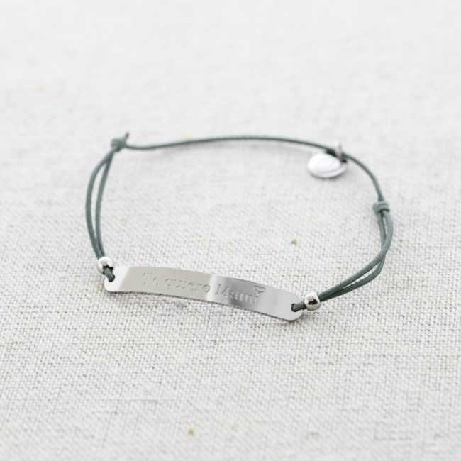 ELASTIC STEEL PLATE BRACELET WITH MESSAGE "I LOVE YOU MOM"