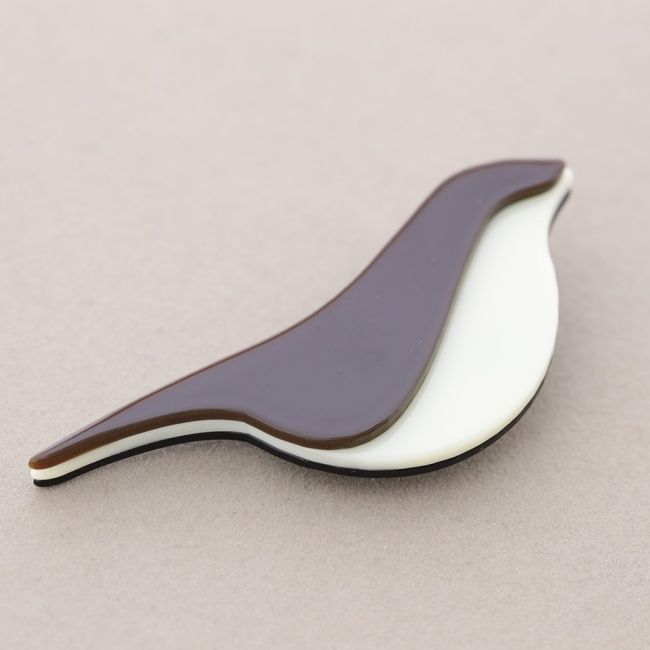 BICOLOR RESIN BIRD BROOCH