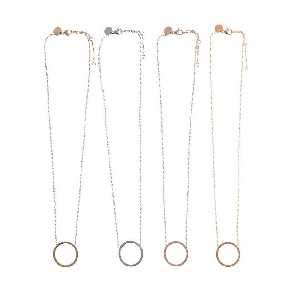 STEEL CIRCLE SHORT NECKLACE