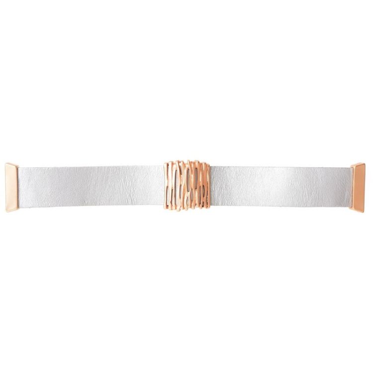 LEATHER BRACELET WITH METAL BEADS MAGNET CLOSURE