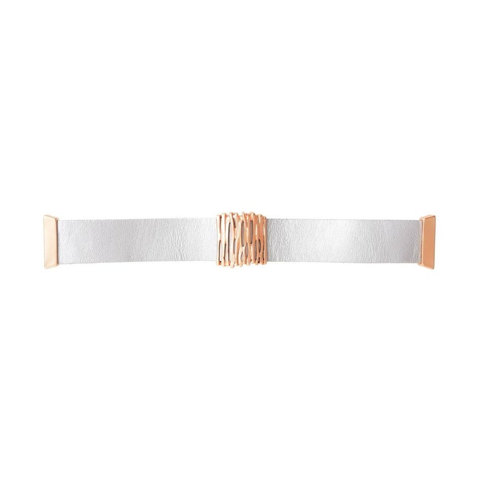 PULSERA CUERO CUENTA METAL CIERRE IMÁN