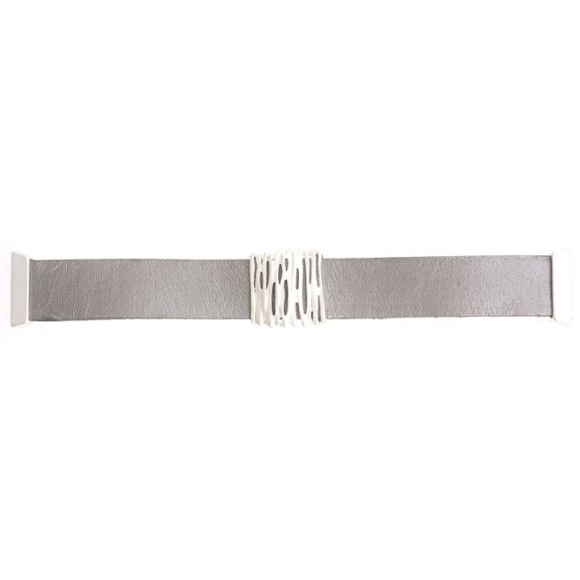 LEATHER BRACELET WITH METAL BEADS MAGNET CLOSURE