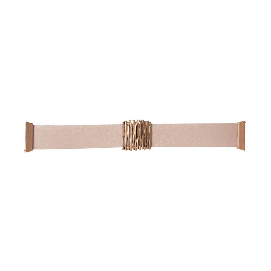 LEATHER BRACELET WITH METAL BEADS MAGNET CLOSURE