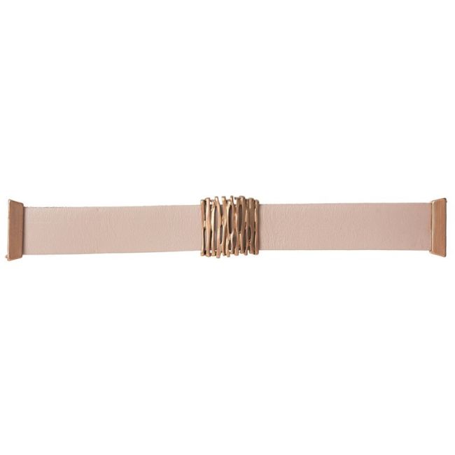 LEATHER BRACELET WITH METAL BEADS MAGNET CLOSURE