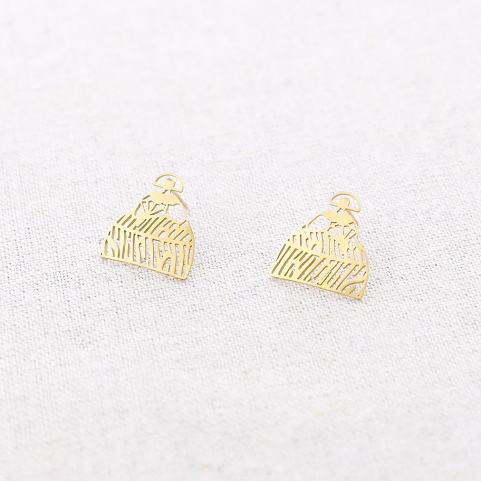 MENINA STEEL STUD EARRINGS