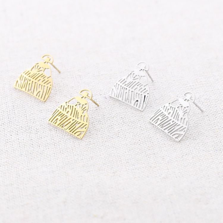 MENINA STEEL STUD EARRINGS 2