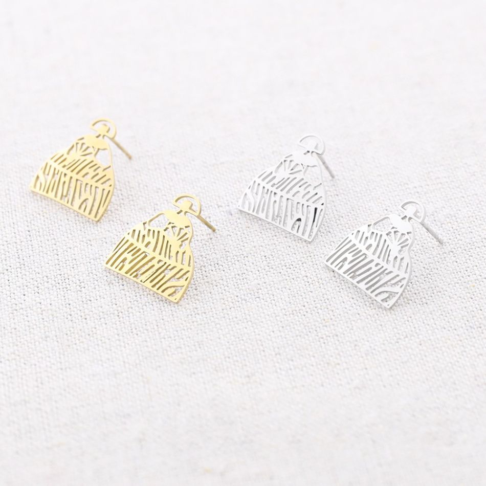 MENINA STEEL STUD EARRINGS