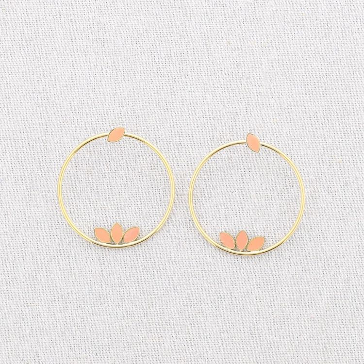 STEEL EARRINGS ENAMEL BEAD RING