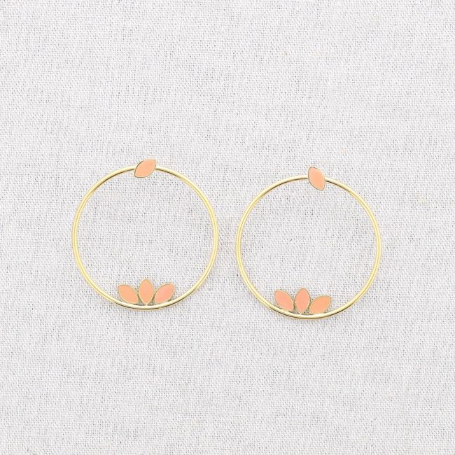 STEEL EARRINGS ENAMEL BEAD RING