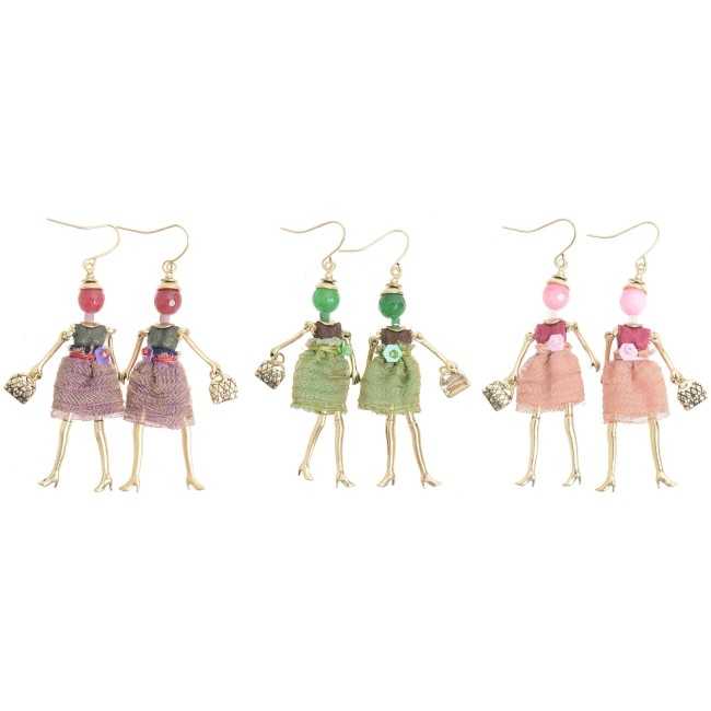 DOLL PENDANT EARRINGS