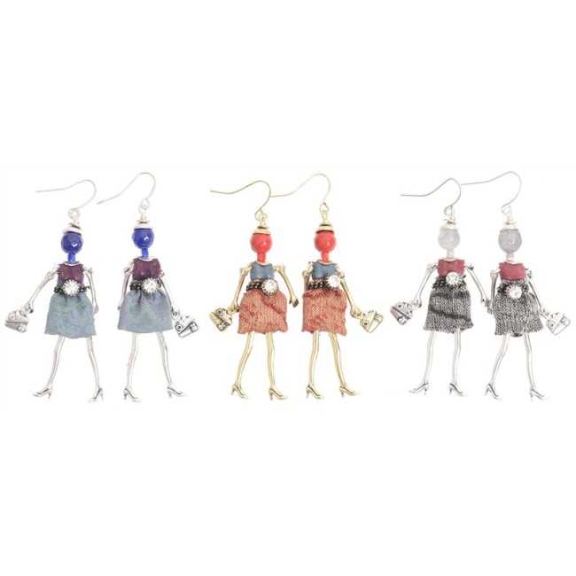 DOLL PENDANT EARRINGS