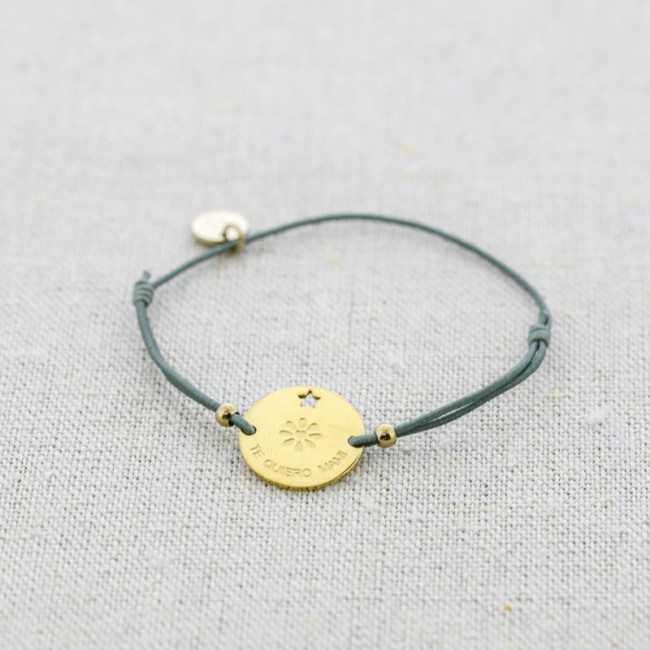 ELASTIC STEEL PLATE BRACELET WITH MESSAGE "I LOVE YOU MOM"