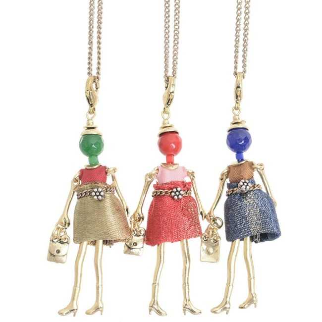 LONG PENDANT NECKLACE MINI DOLL