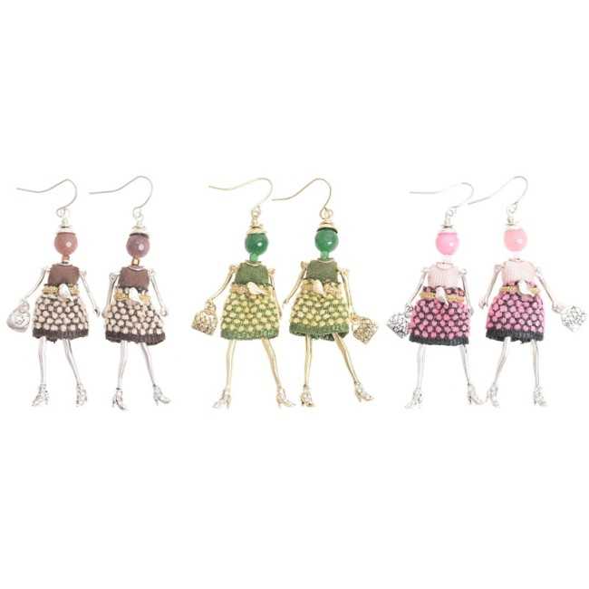 DOLL PENDANT EARRINGS