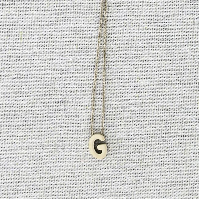 SOLID LETTER G PENDANT STEEL SHORT NECKLACE