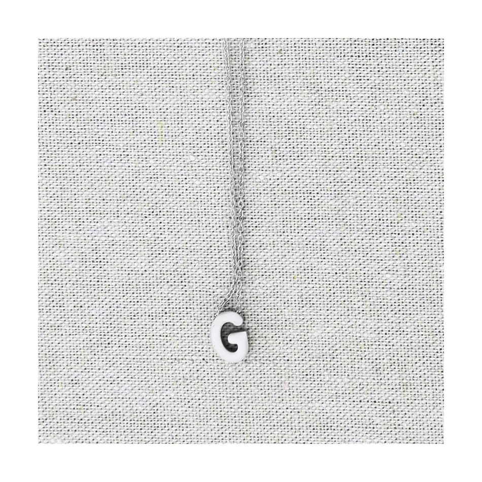 SOLID LETTER G PENDANT STEEL SHORT NECKLACE