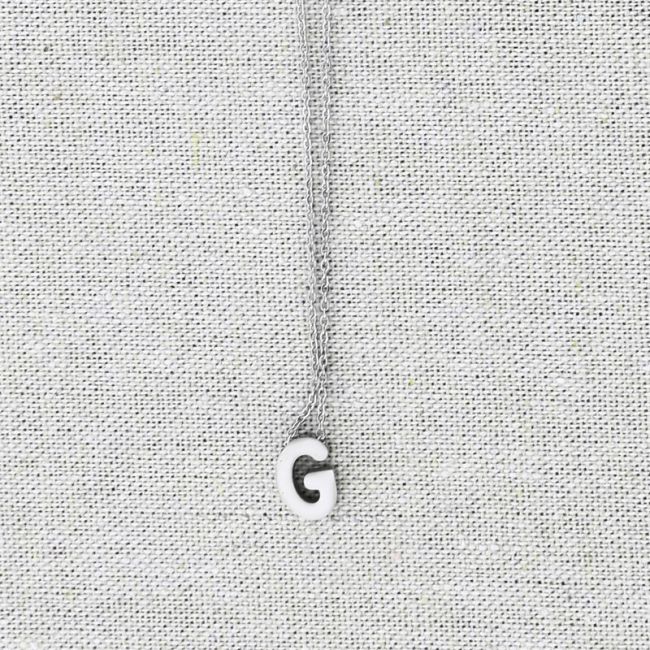 SOLID LETTER G PENDANT STEEL SHORT NECKLACE