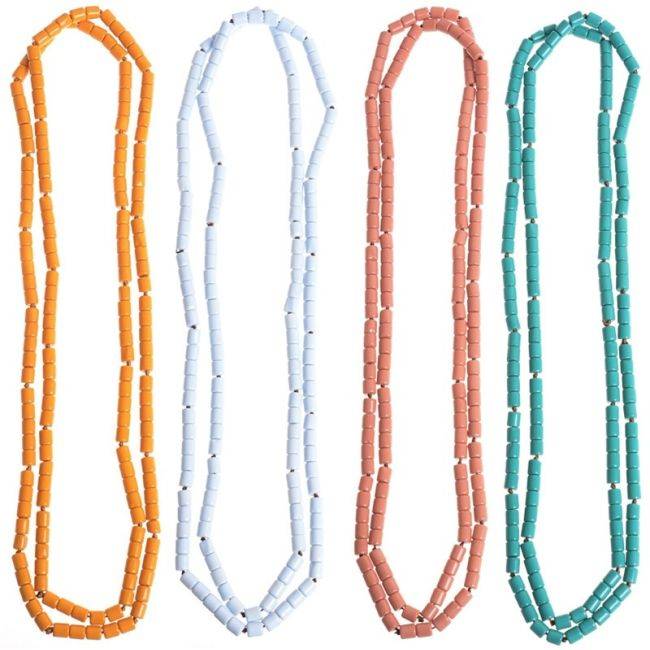 RESIN BEADS LONG NECKLACE 1.2M