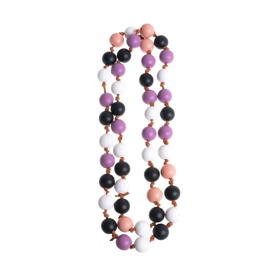 LONG NECKLACE WITH WOODEN BEADS