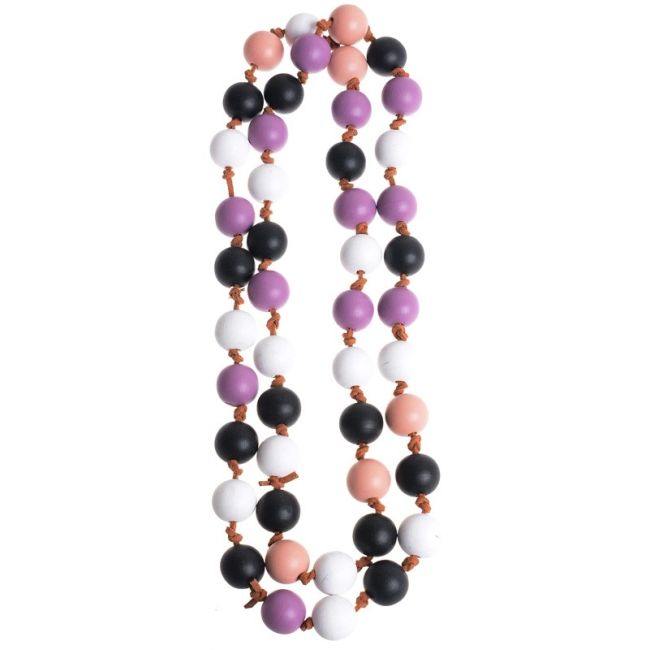 COLLAR LARGO CUENTAS MADERA