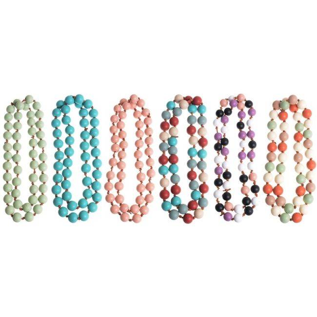 COLLAR LARGO CUENTAS MADERA