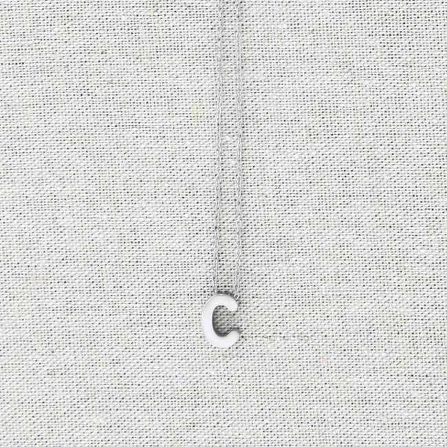 SOLID STEEL LETTER C PENDANT SHORT NECKLACE