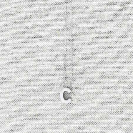 SOLID STEEL LETTER C PENDANT SHORT NECKLACE