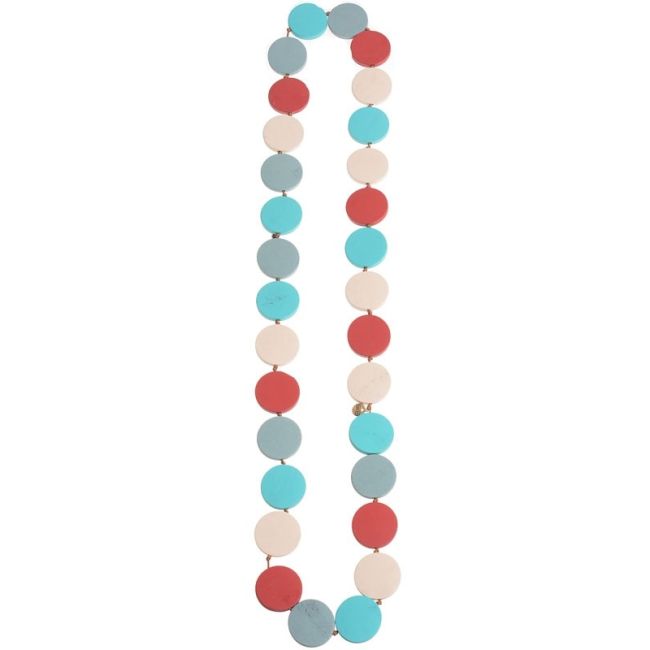 LONG NECKLACE WITH WOODEN BEADS