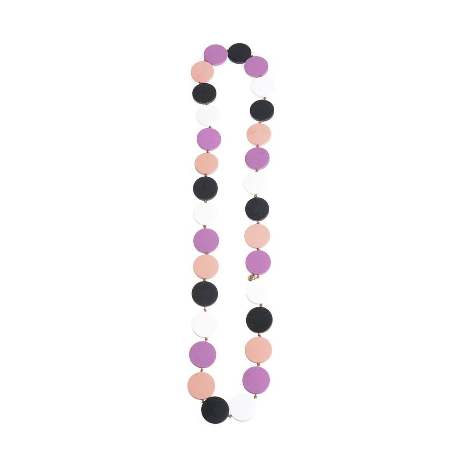 LONG NECKLACE WITH WOODEN BEADS