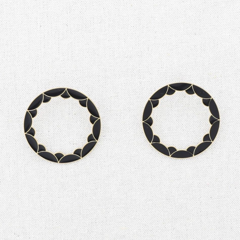 PENDIENTES ACERO ARO GEOMETRICO ESMALTE