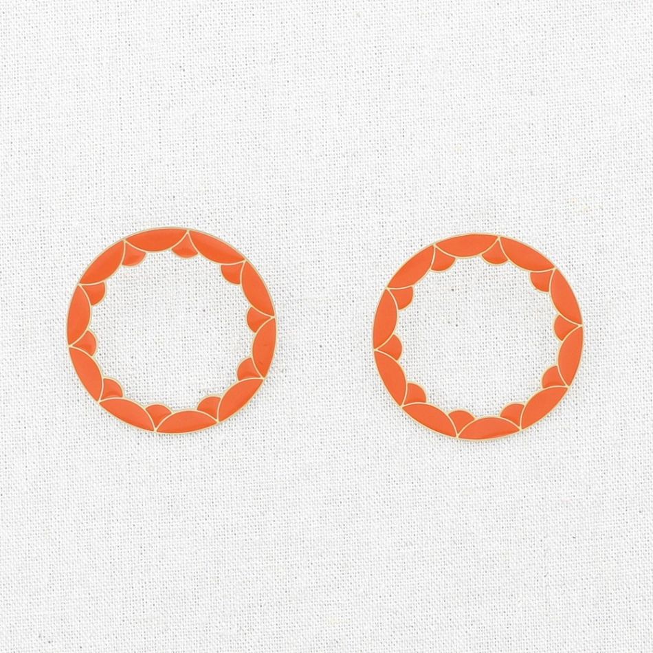 PENDIENTES ACERO ARO GEOMETRICO ESMALTE