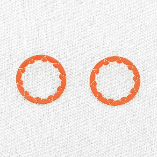 PENDIENTES ACERO ARO GEOMETRICO ESMALTE