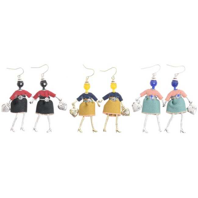 DOLL PENDANT EARRINGS