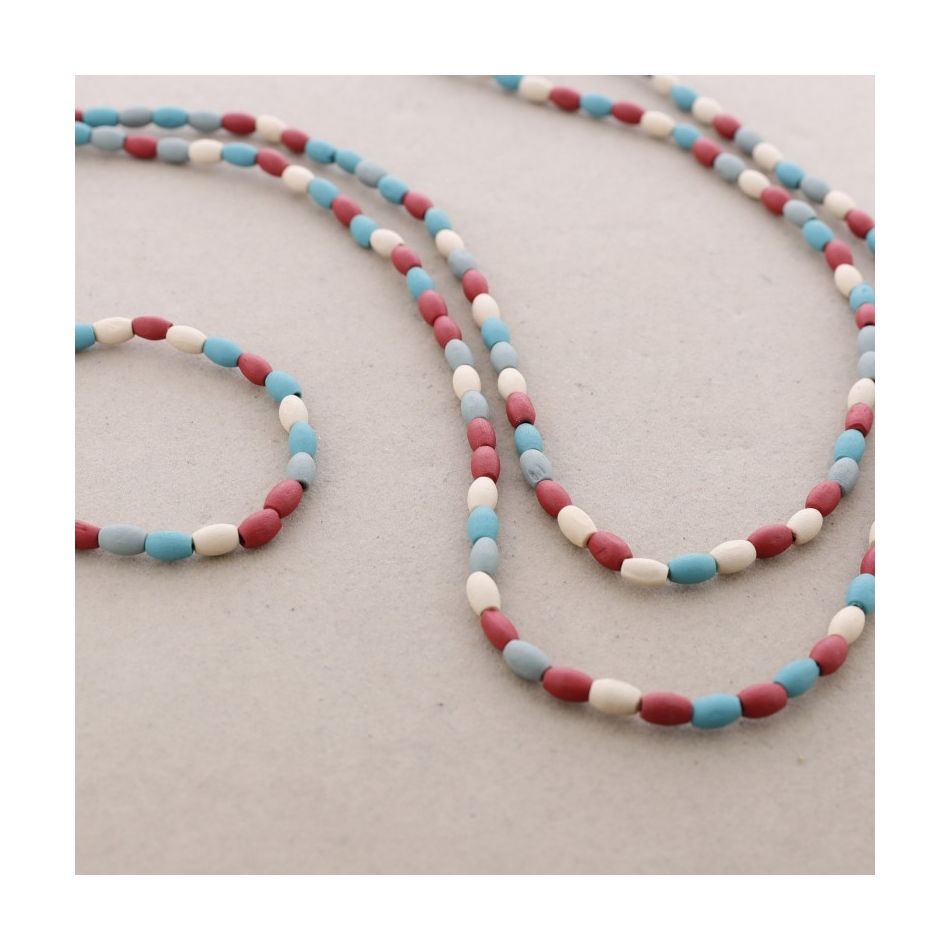 COLLAR LARGO CUENTAS MADERA