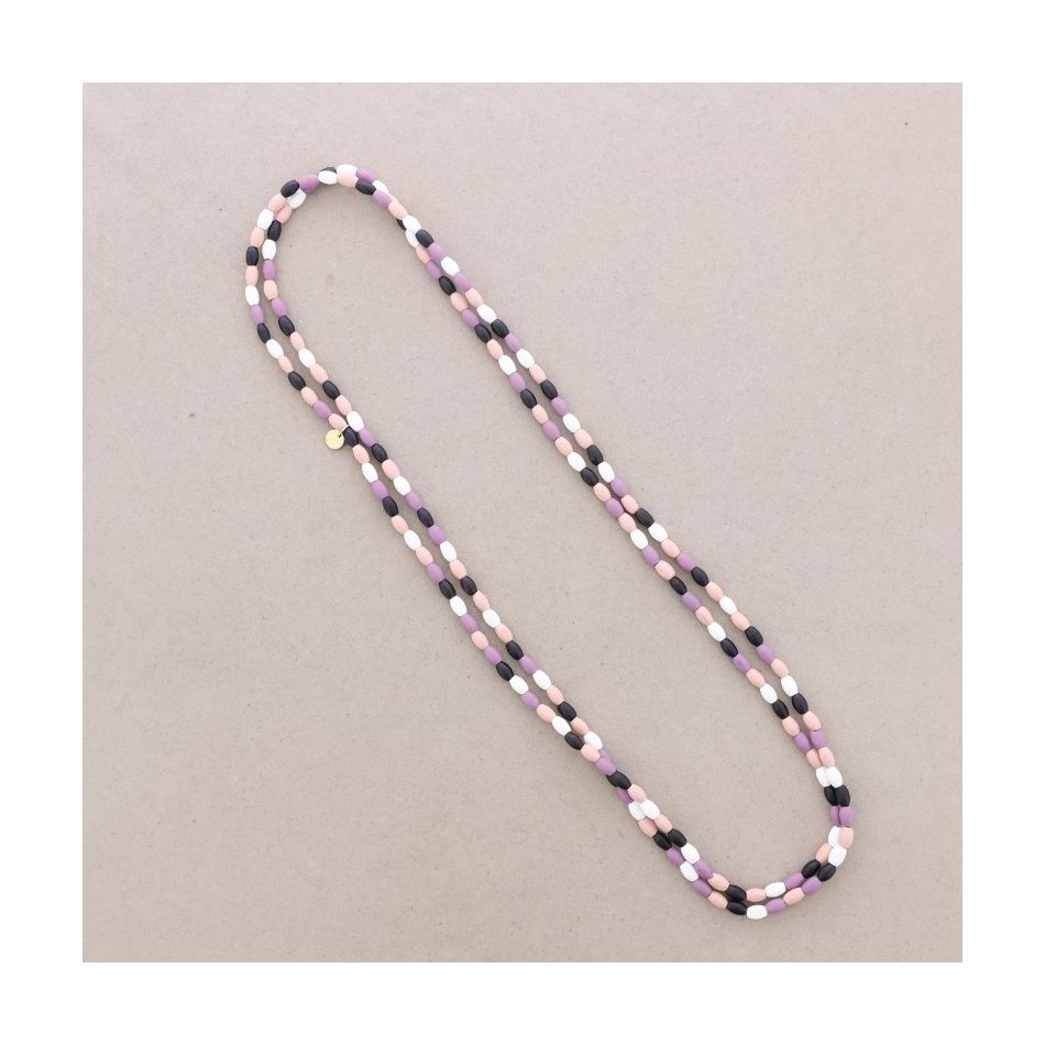COLLAR LARGO CUENTAS MADERA