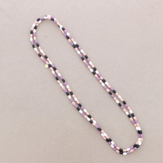 COLLAR LARGO CUENTAS MADERA