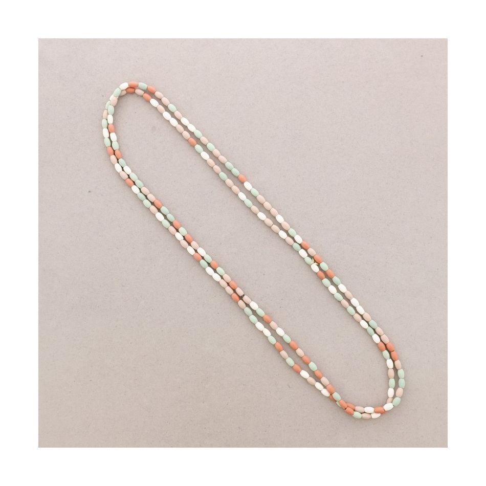 COLLAR LARGO CUENTAS MADERA
