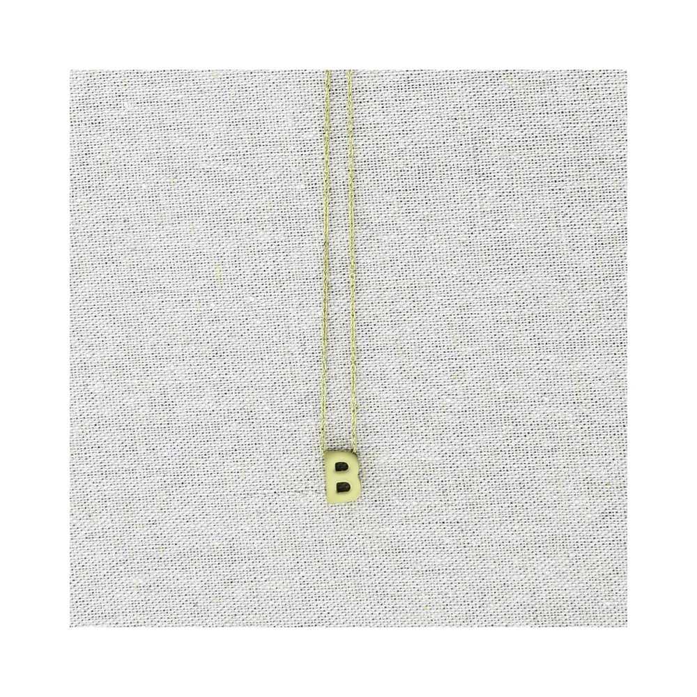 SOLID STEEL LETTER B PENDANT SHORT NECKLACE