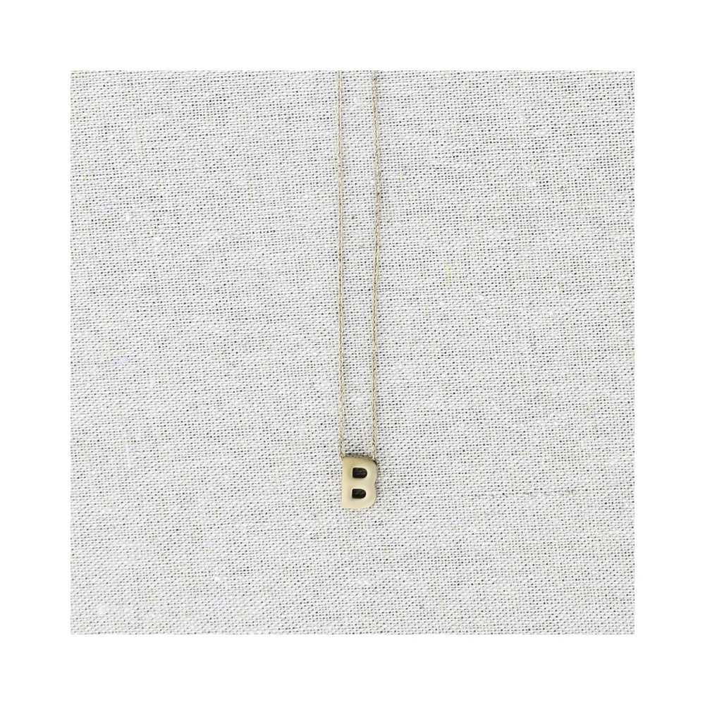 SOLID STEEL LETTER B PENDANT SHORT NECKLACE