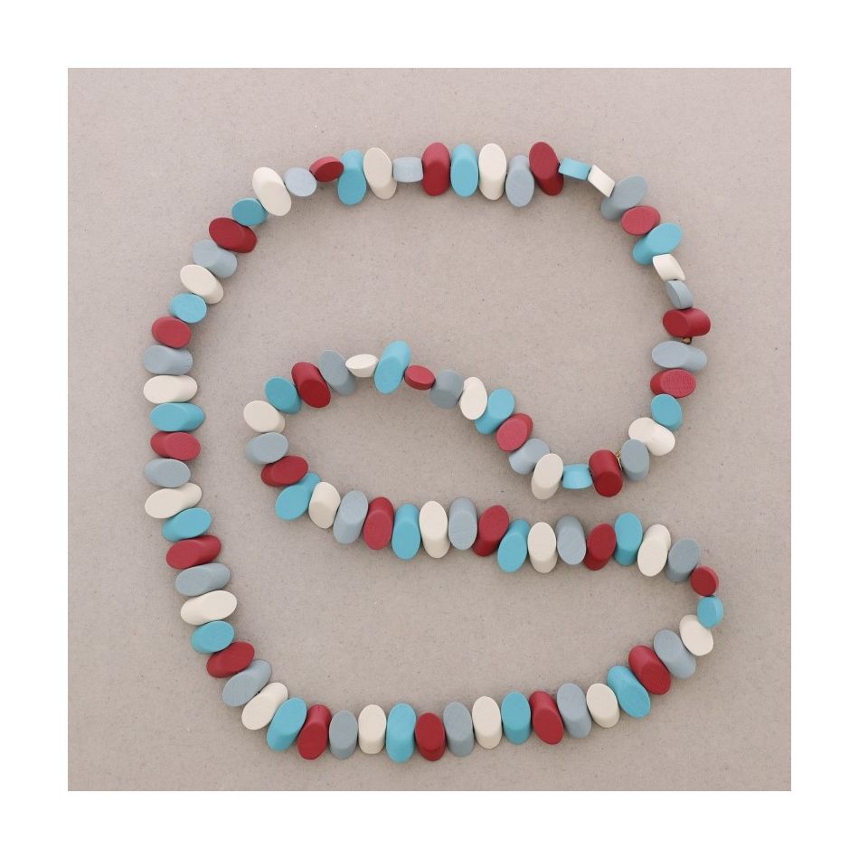 COLLAR LARGO CUENTAS MADERA